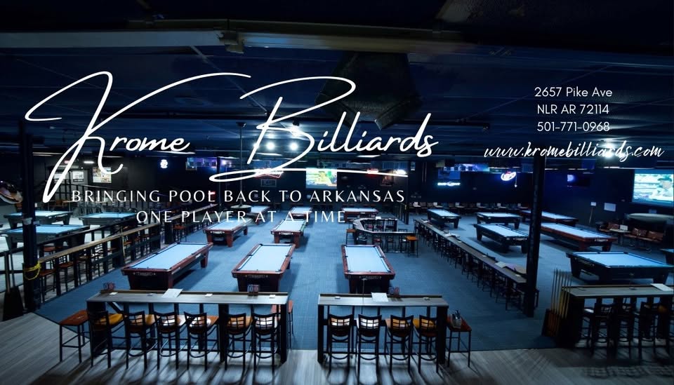 Krome Billiards pool hall exterior/interior
