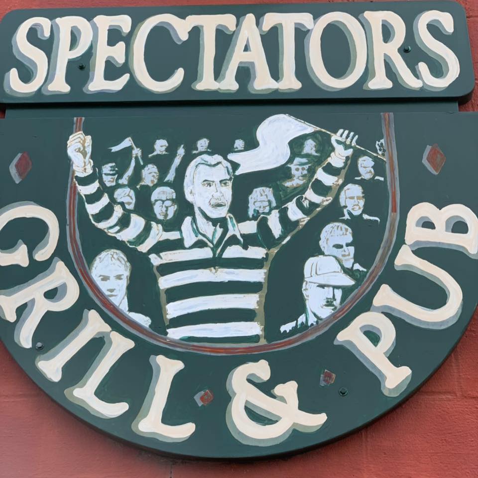 Spectators Grill & Pub pool hall exterior/interior