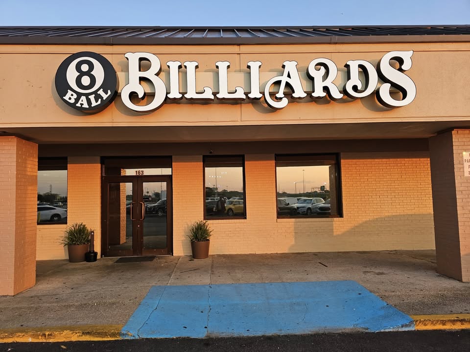 8 Ball Billiards pool hall exterior/interior