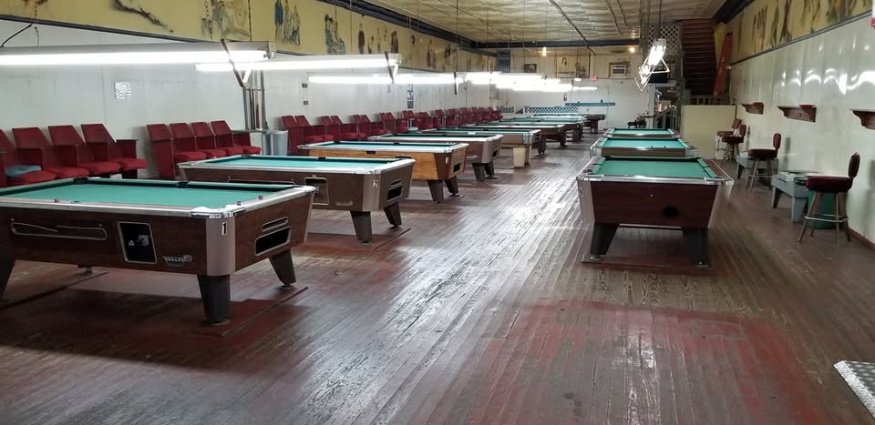 Rack and Cue Family Billiards pool hall exterior/interior