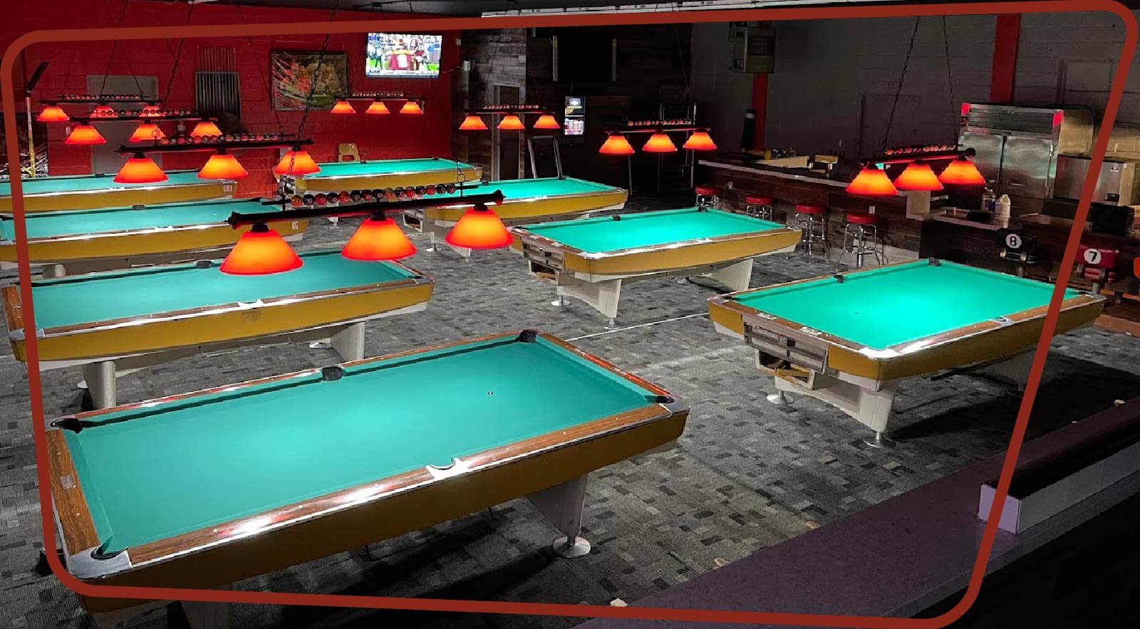 Westside Billiards pool hall exterior/interior
