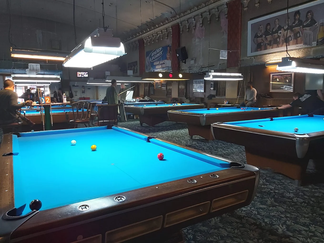 Billiard Palacade pool hall exterior/interior