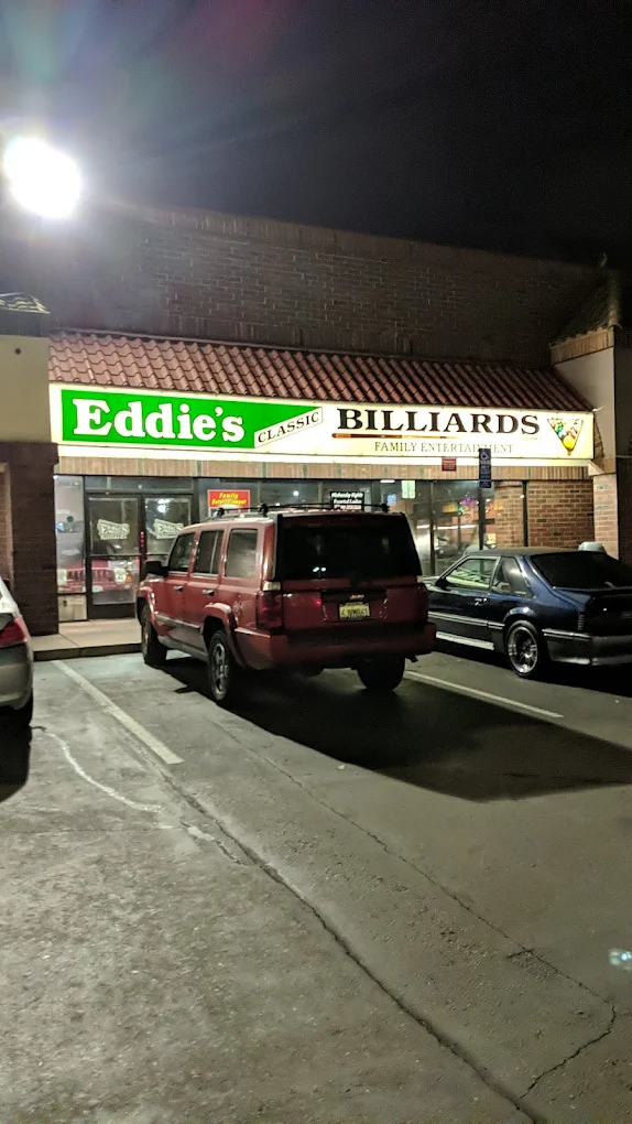 Eddie's Classic Billiards pool hall exterior/interior