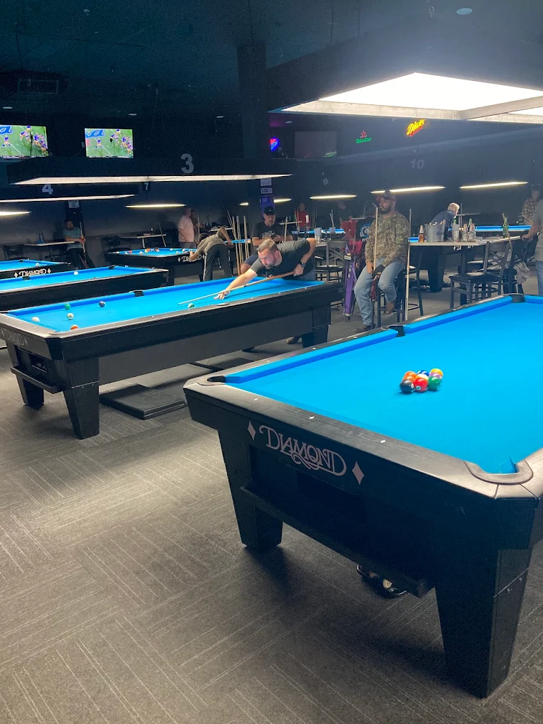 Stixx and Stones Billiards pool hall exterior/interior