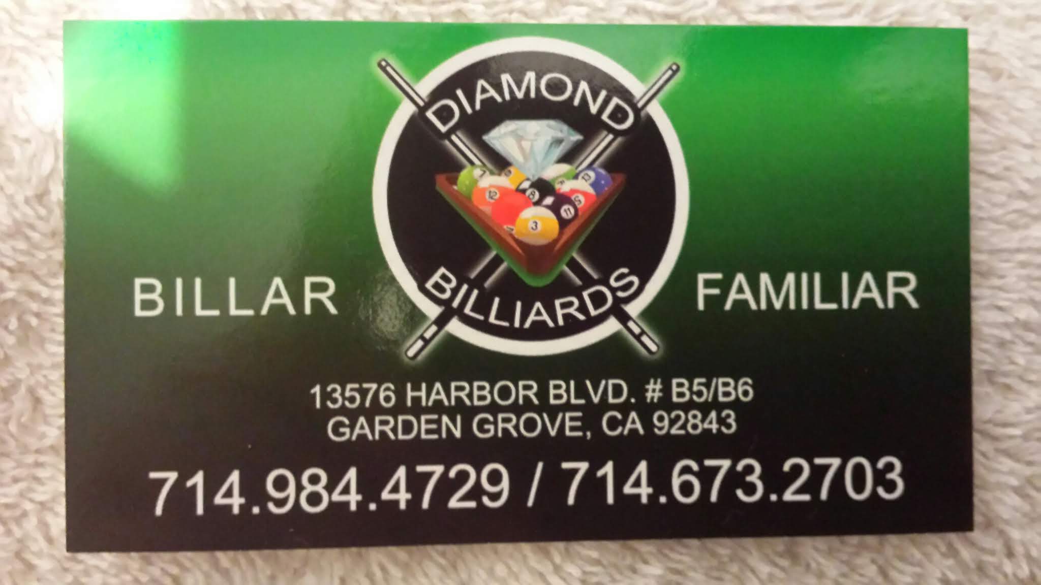 Diamond Billiards pool hall exterior/interior