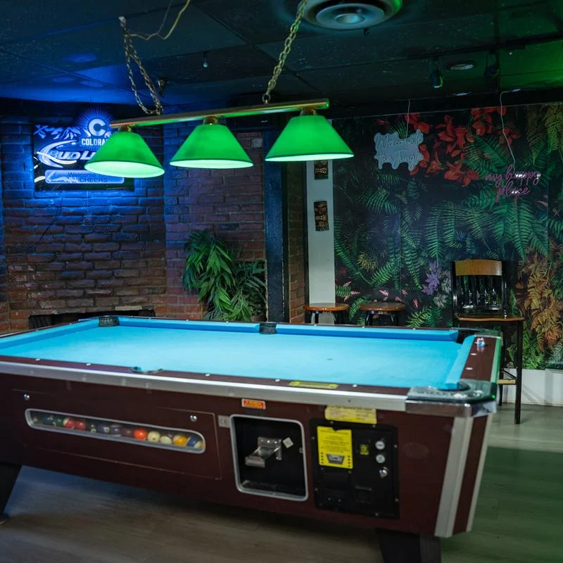 Cheers Tiki Bar pool hall exterior/interior