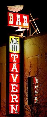 Ace Hi Tavern pool hall exterior/interior