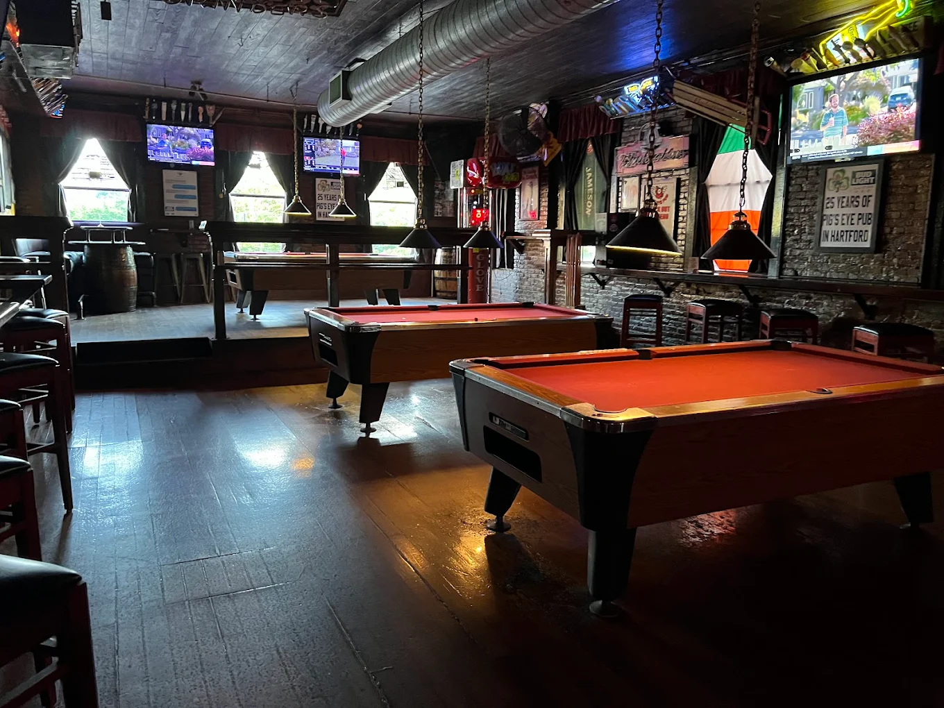 Pigs Eye Pub pool hall exterior/interior