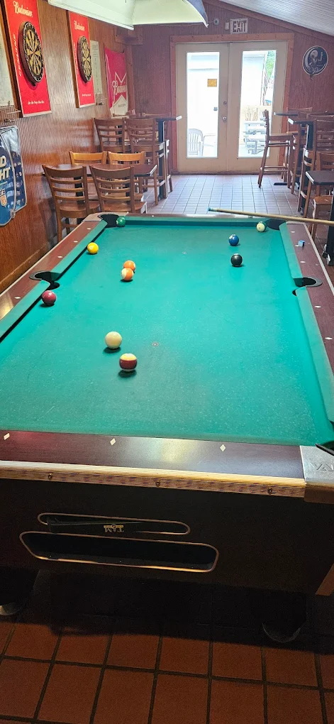 AJ's Oasis Cafe pool hall exterior/interior
