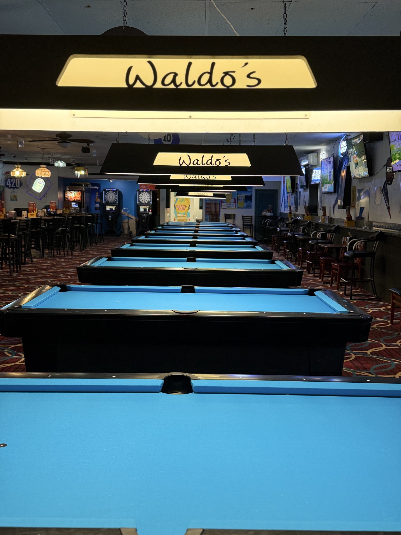 Waldo's Sports Pub & Billiards pool hall exterior/interior