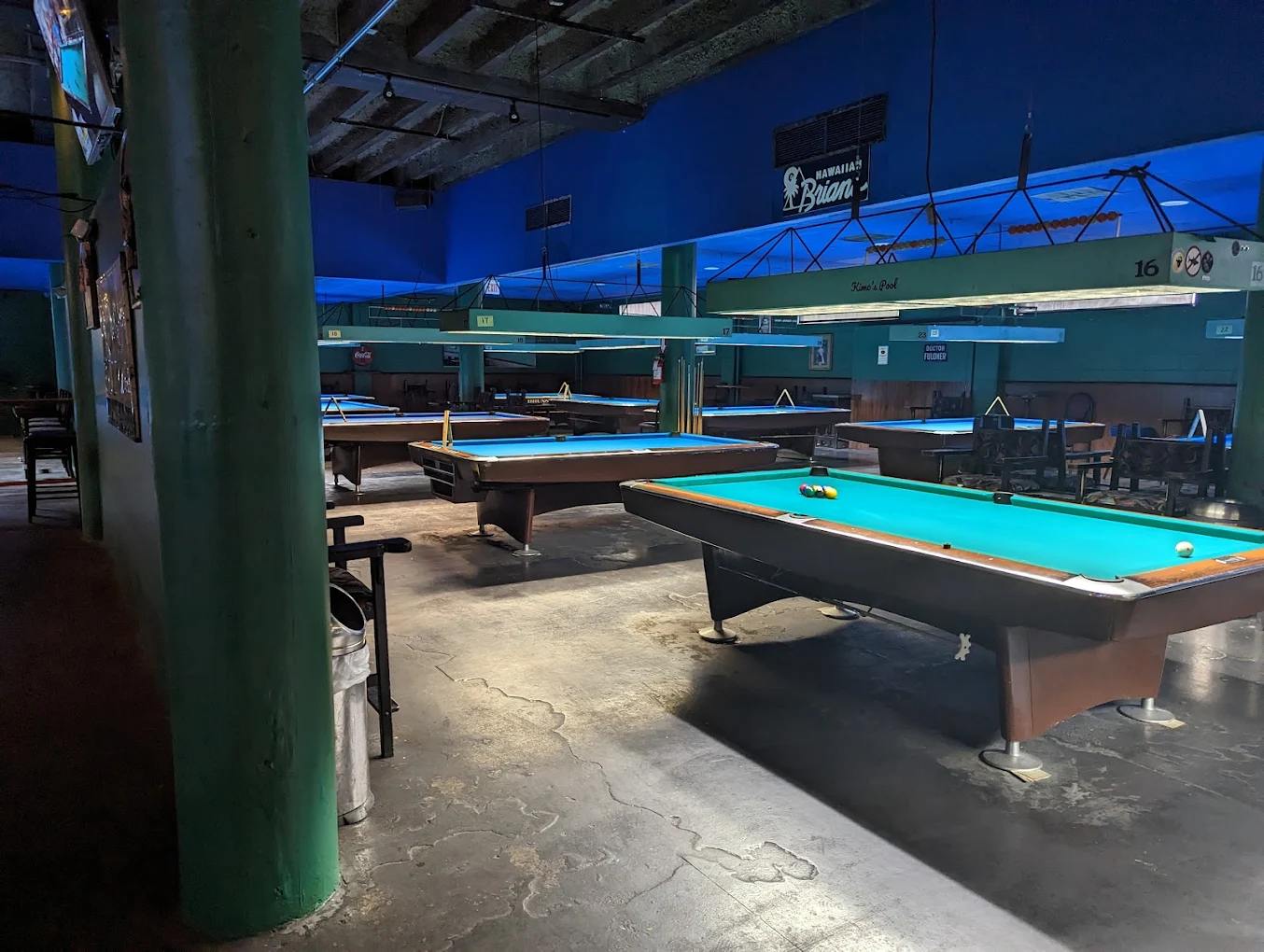 HB Social Club pool hall exterior/interior