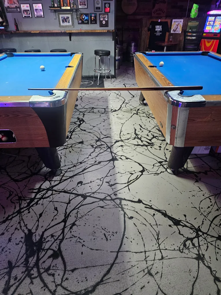 Charlie Brown's pool hall exterior/interior