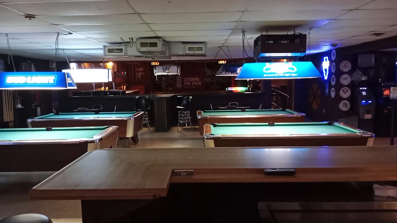 Cathy's Cue & Brew pool hall exterior/interior