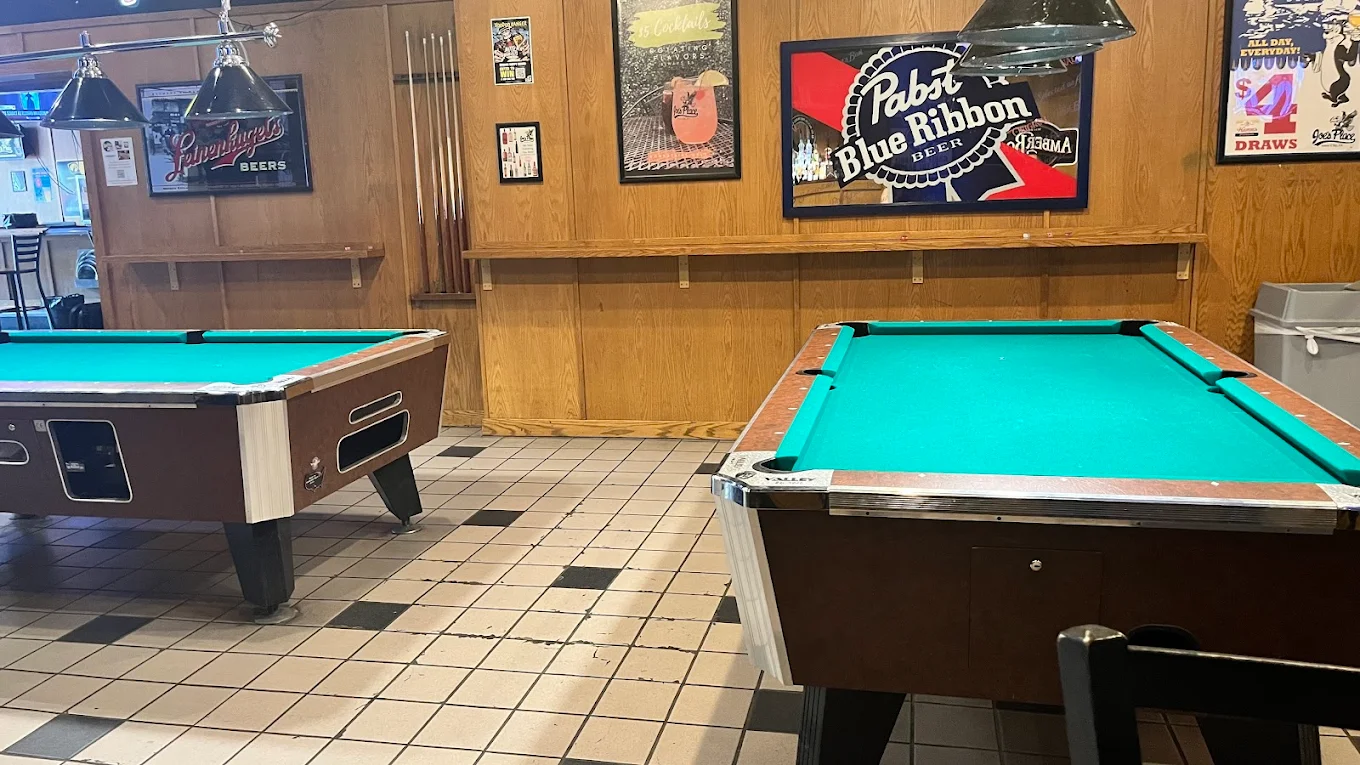Joe's Place pool hall exterior/interior