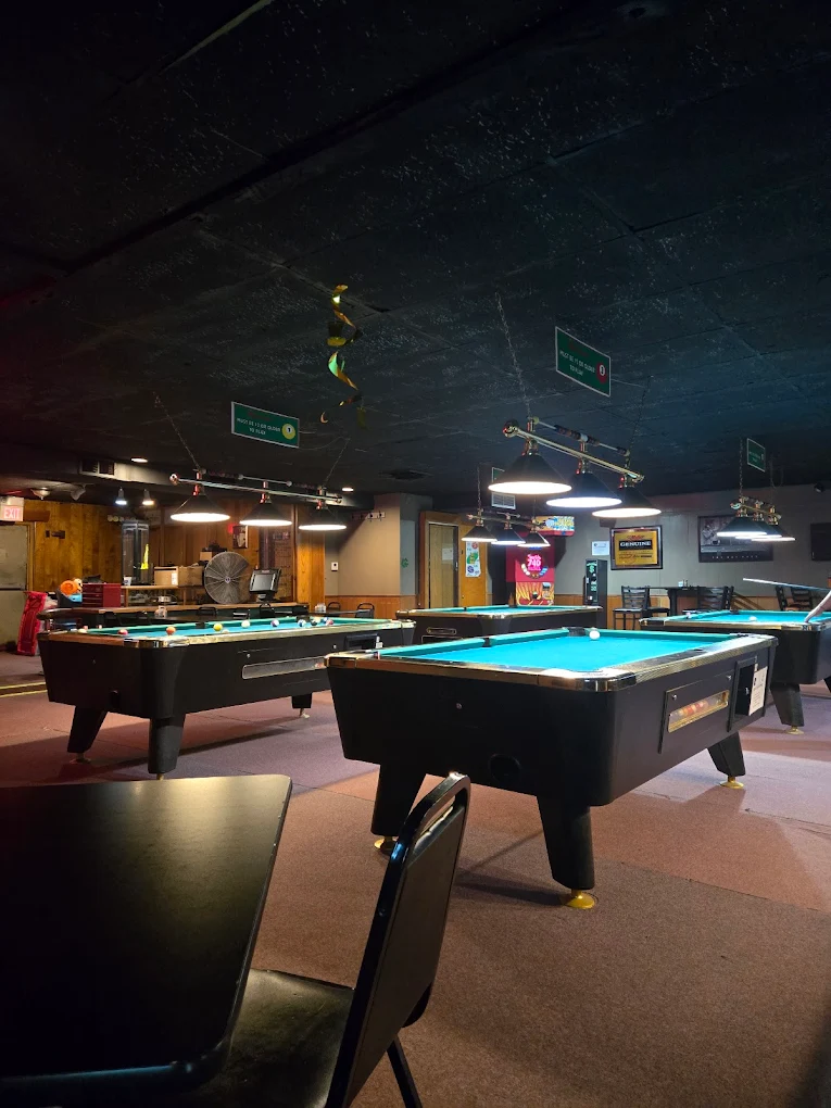 The Rack Billiard Cafe pool hall exterior/interior