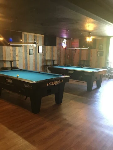 Our Place pool hall exterior/interior