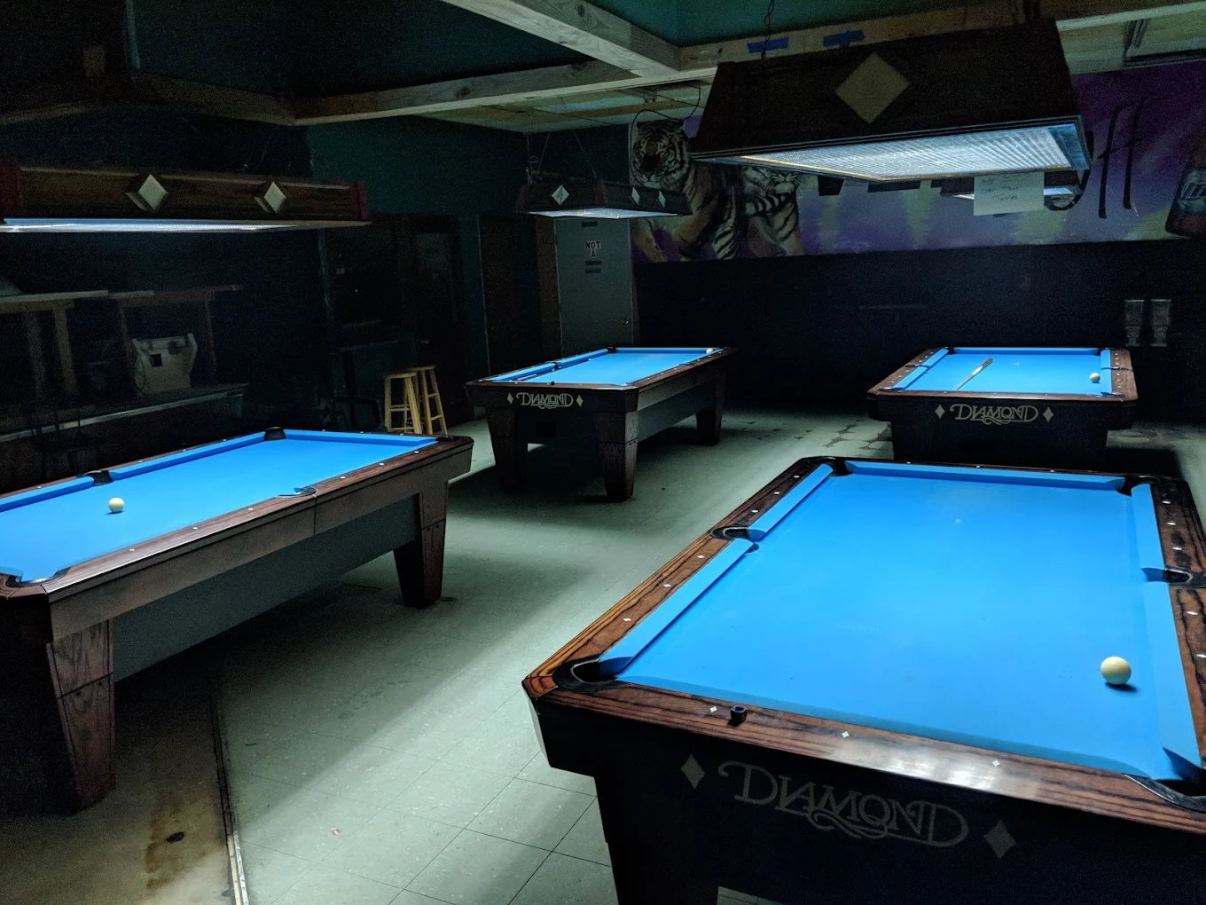 Veer Off pool hall exterior/interior