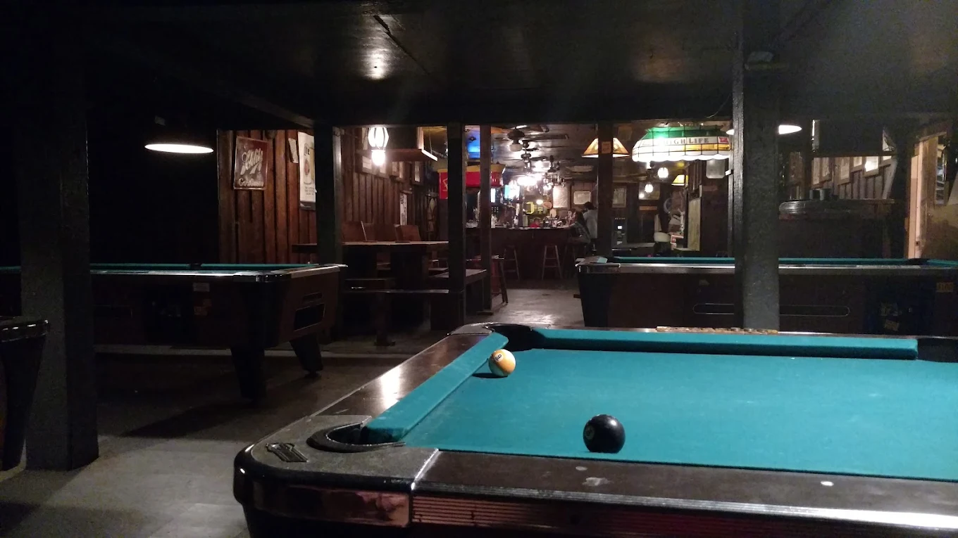 The Loose Caboose pool hall exterior/interior