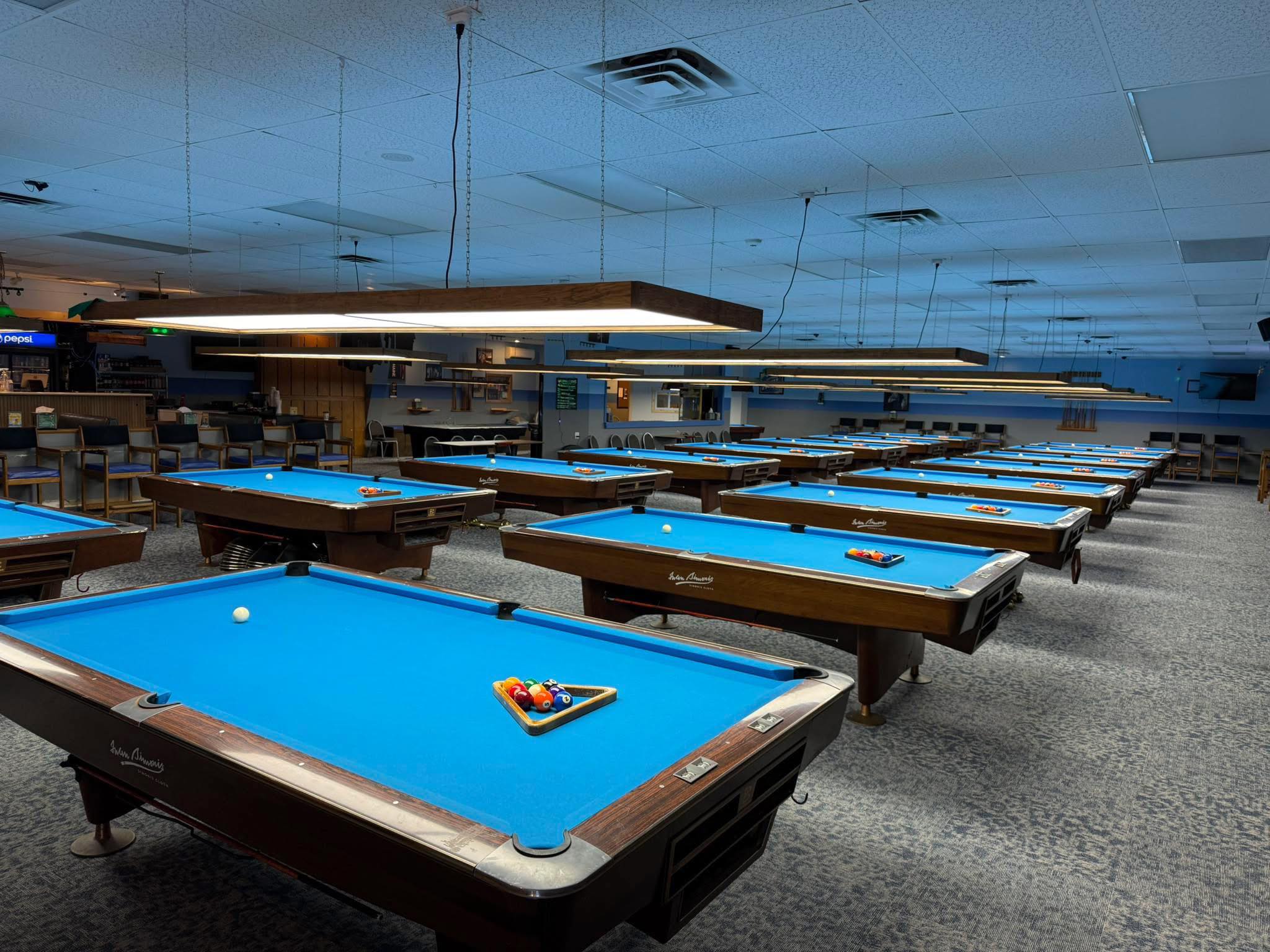 TJ's Classic Billiards pool hall exterior/interior