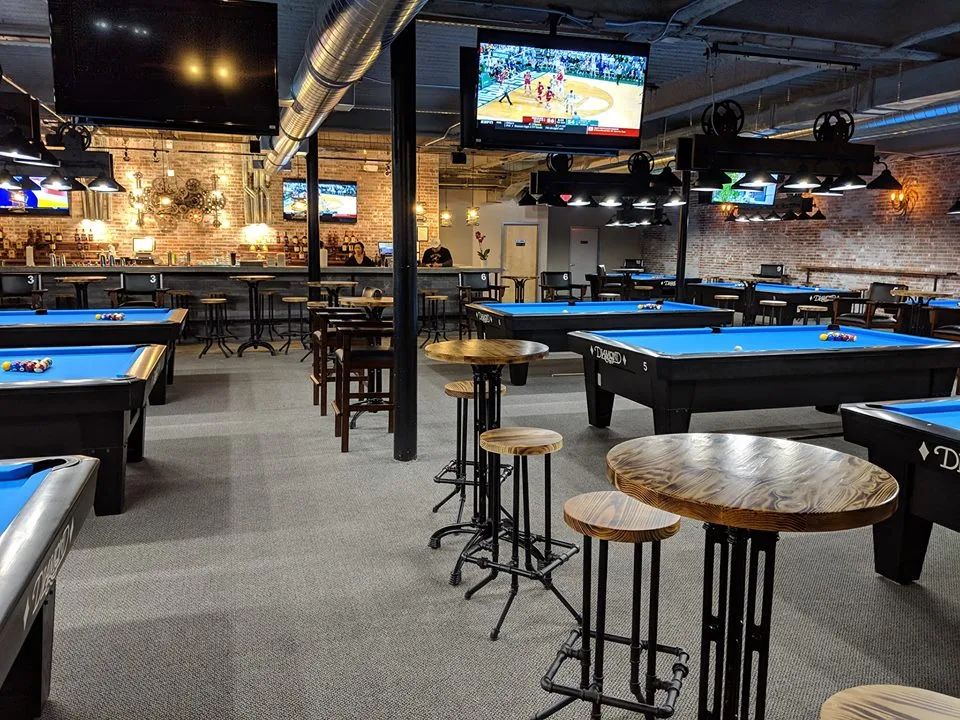 7 Billiards Shady Grove pool hall exterior/interior