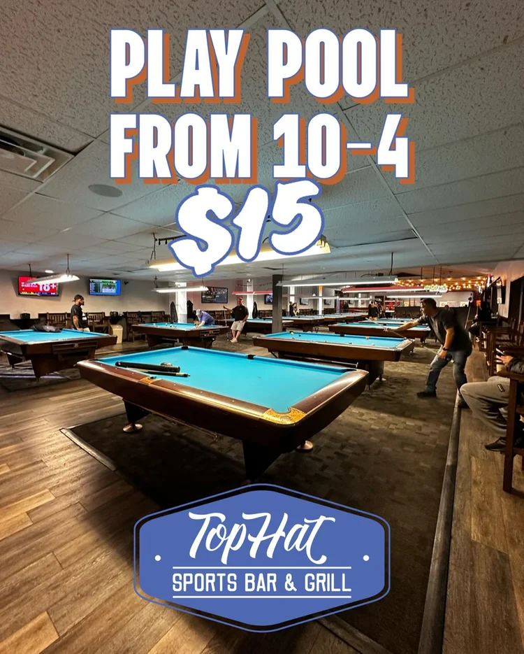 Top Hat Sports Bar & Grill pool hall exterior/interior