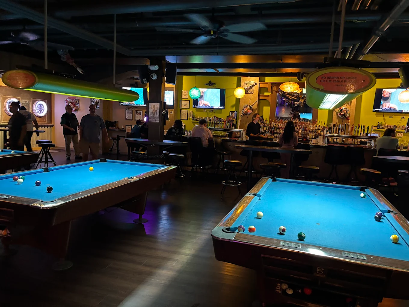 Rocket Bar pool hall exterior/interior