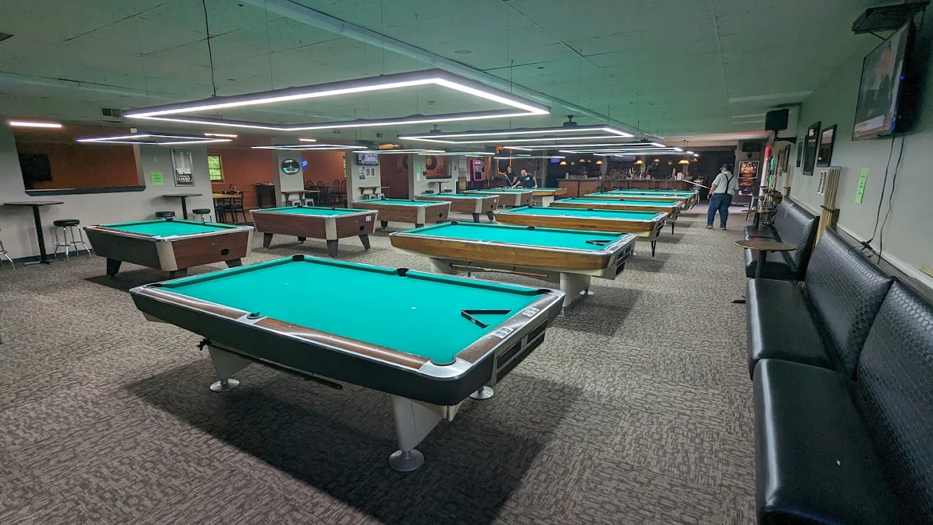 Frankie B's Billiards pool hall exterior/interior