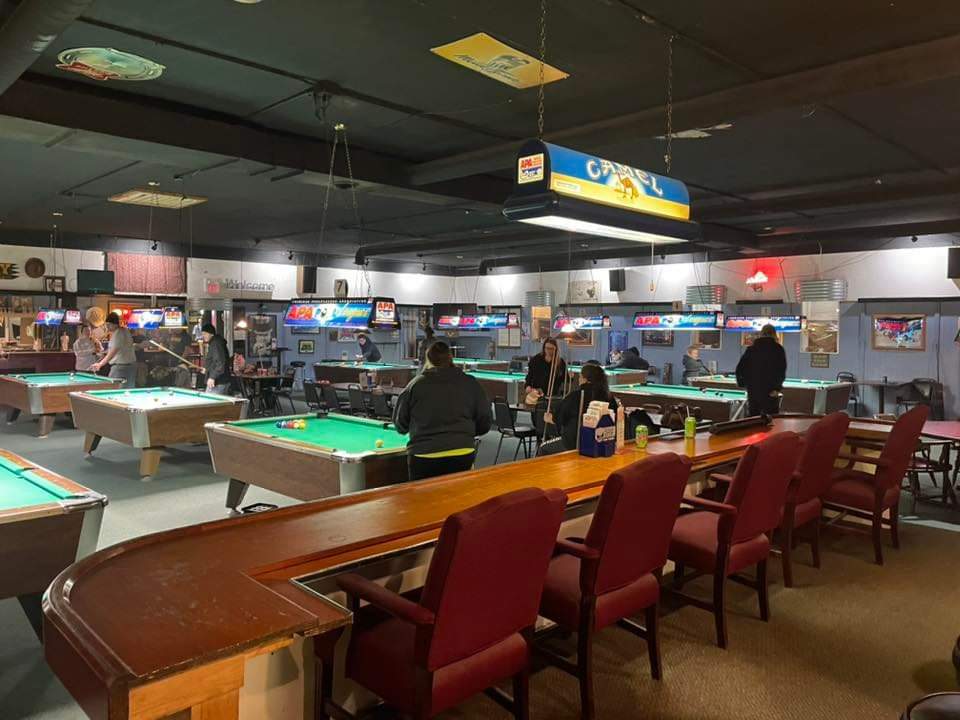Avenue Billiards pool hall exterior/interior