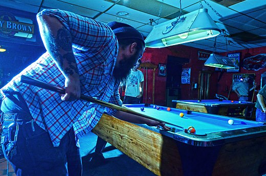 8 Ball Saloon pool hall exterior/interior