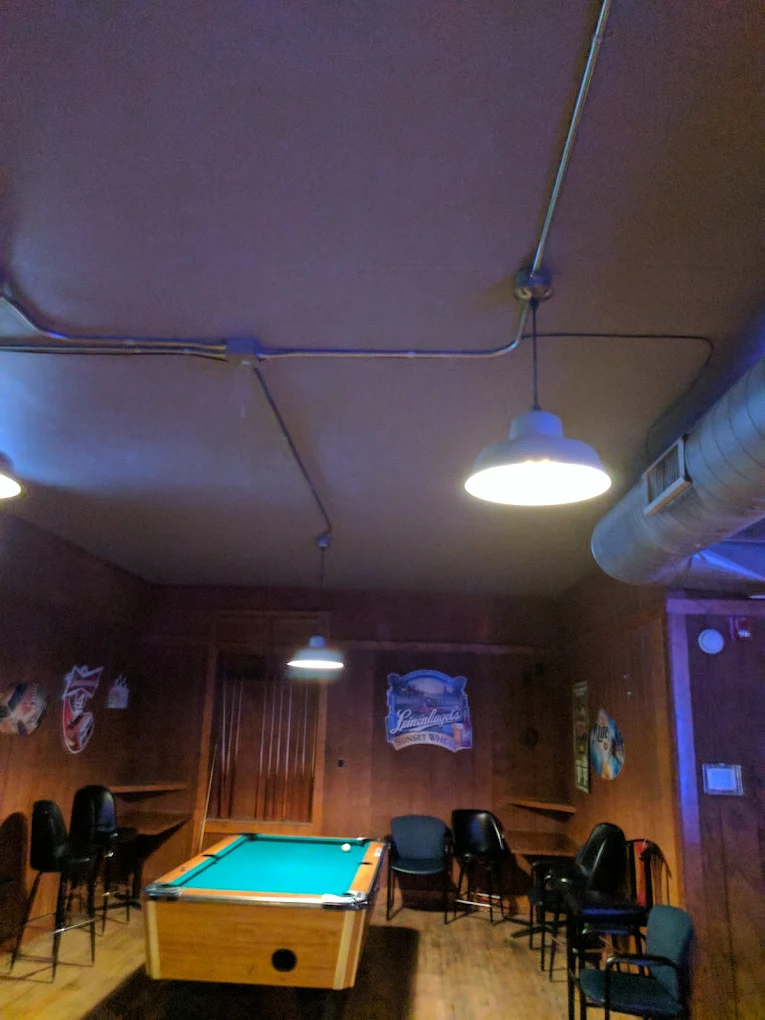 The Derby pool hall exterior/interior