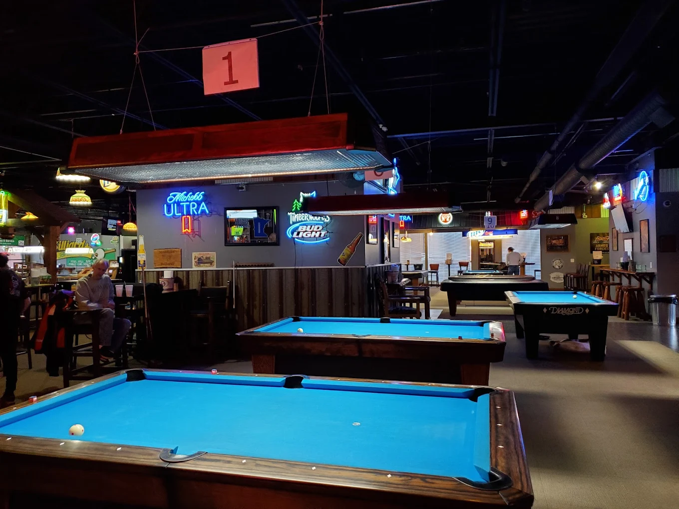Moorhead Billiards pool hall exterior/interior