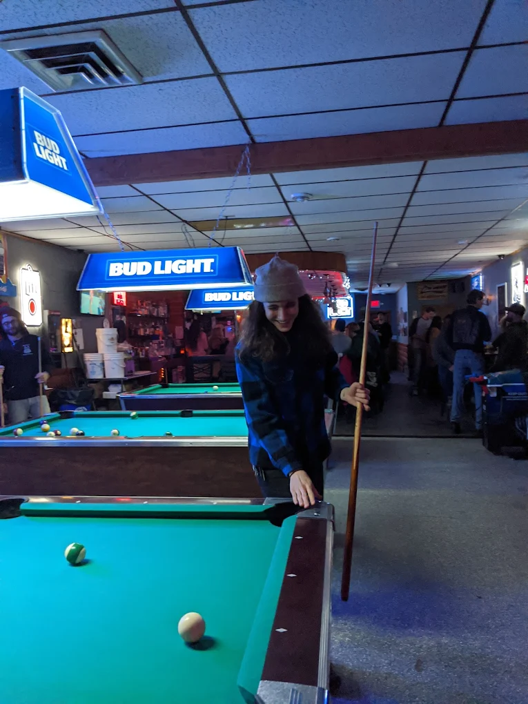 Hard Times pool hall exterior/interior