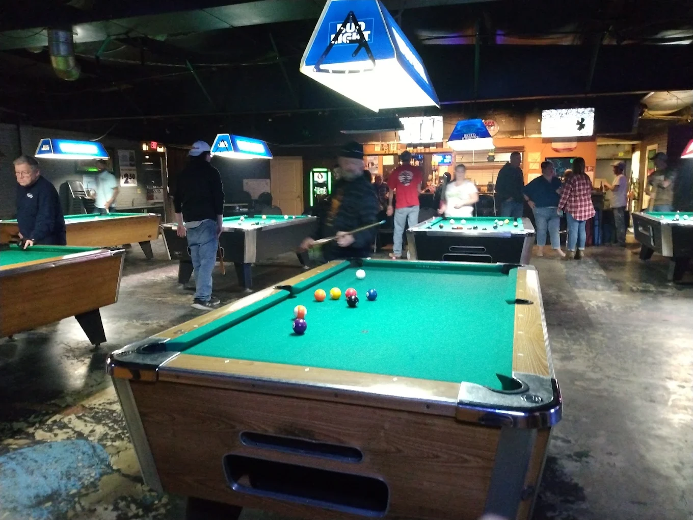 Mike's Bar & Grill pool hall exterior/interior