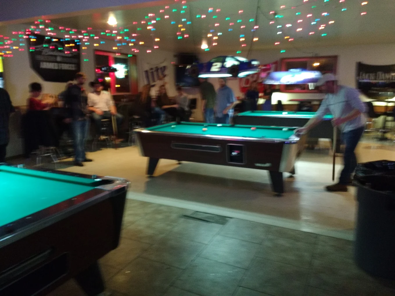 Jim's Bar pool hall exterior/interior