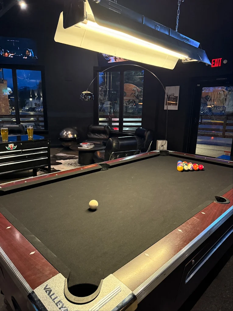 Tommy's R&D MC pool hall exterior/interior