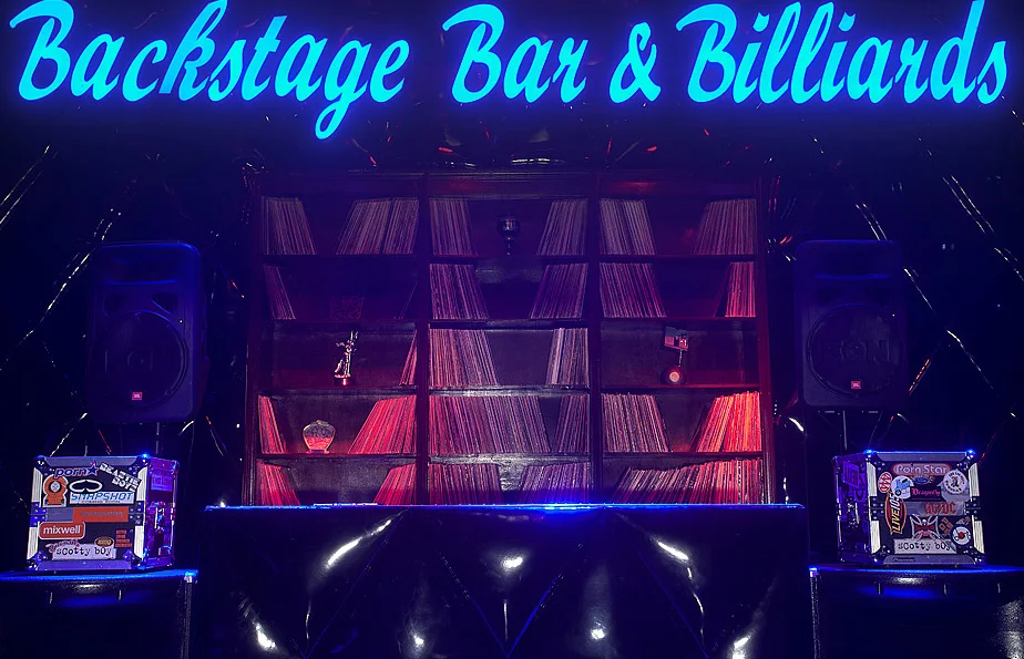 Backstage Bar & Billiards pool hall exterior/interior
