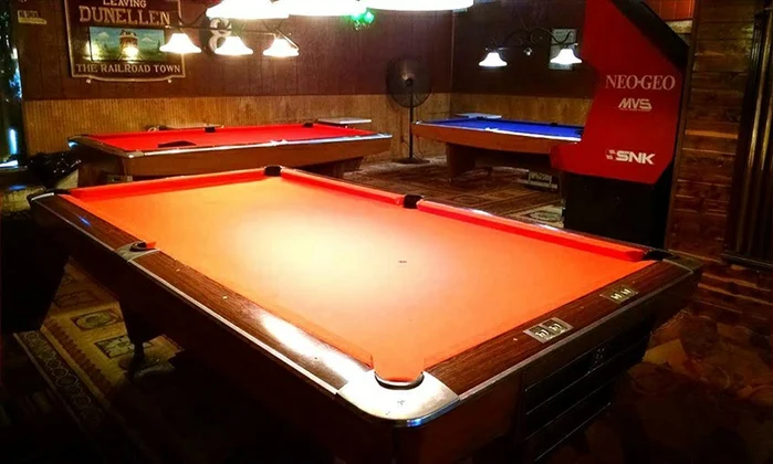 The Break Arcade pool hall exterior/interior