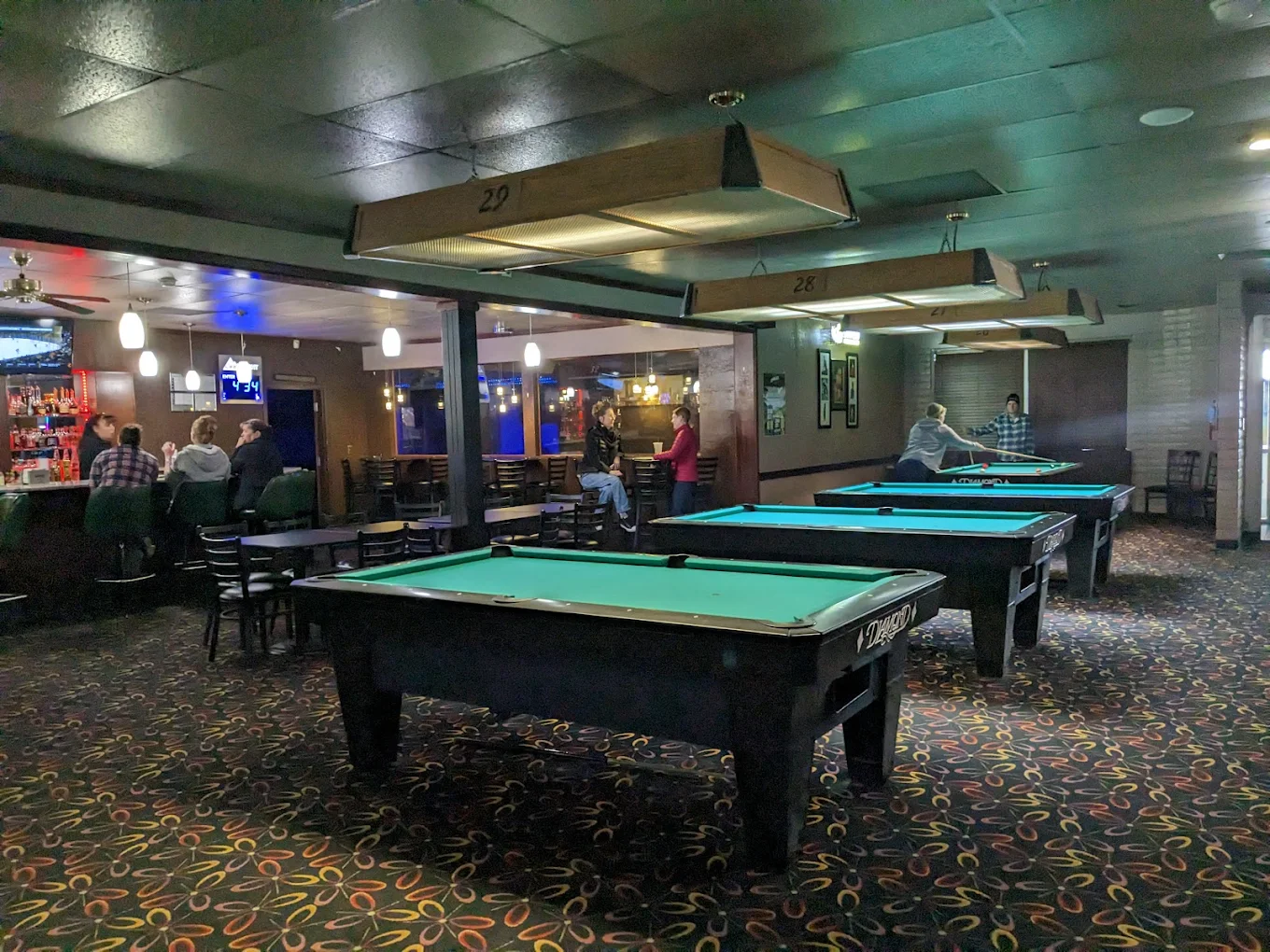 Billiard Palace pool hall exterior/interior
