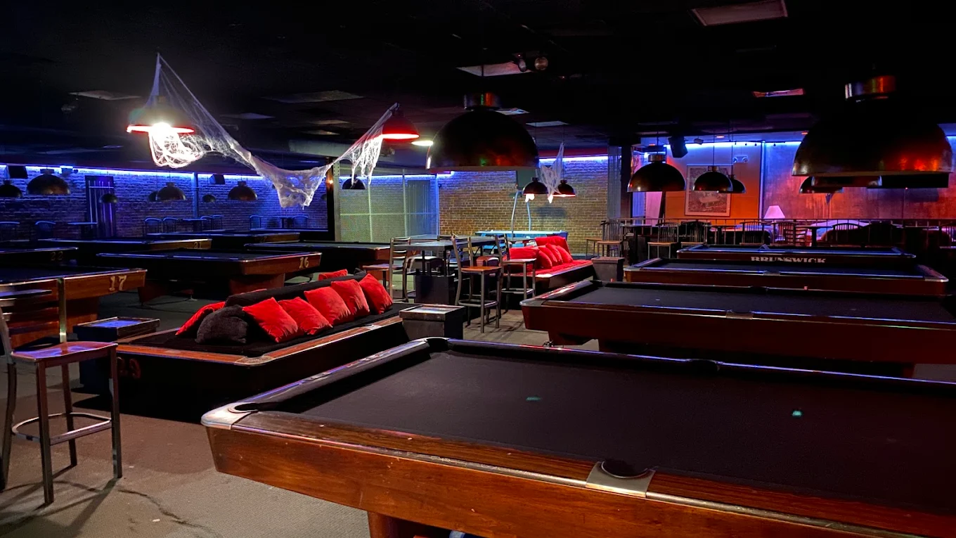 The Billiard Company pool hall exterior/interior