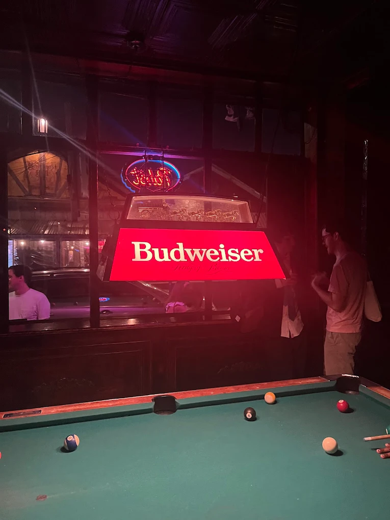 The Levee pool hall exterior/interior