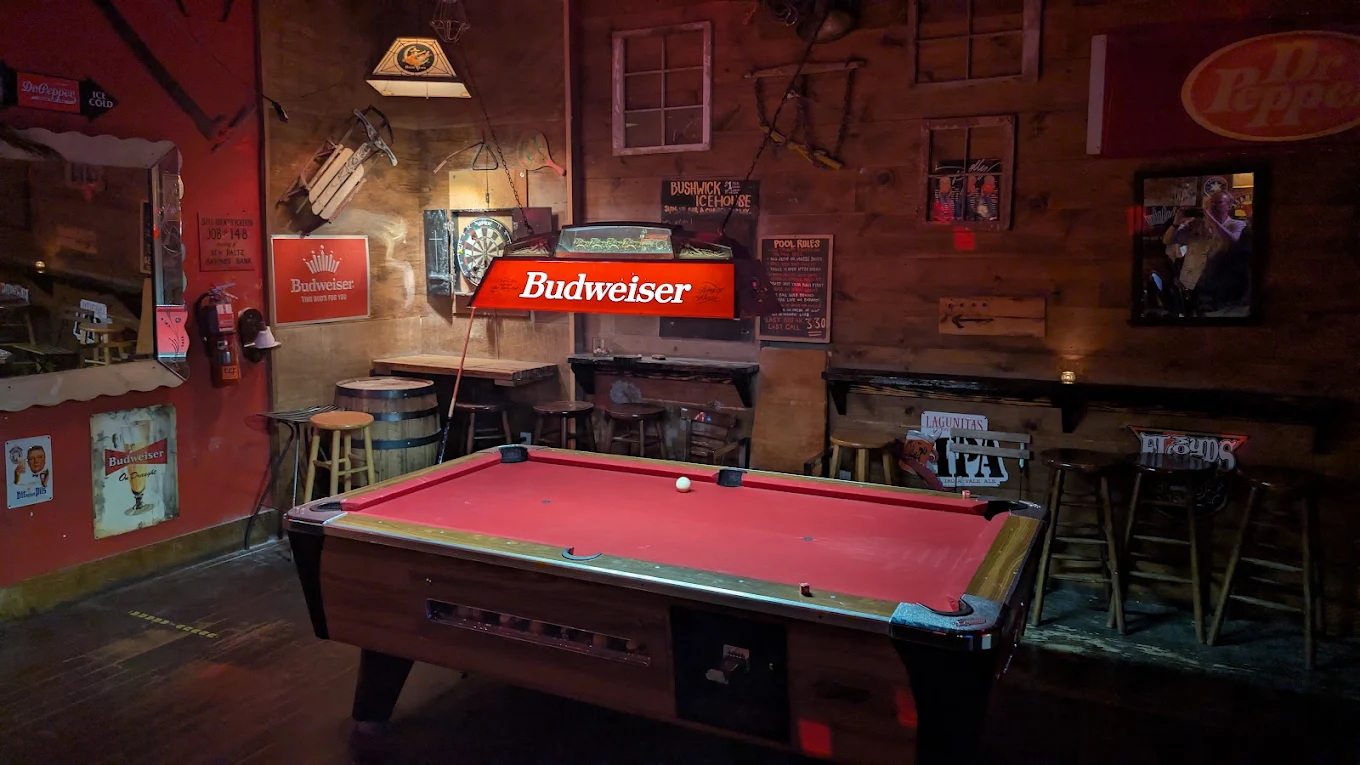 Bushwick Ice House pool hall exterior/interior