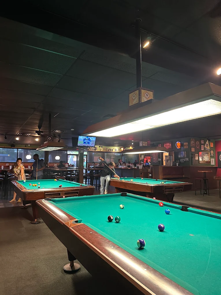 Jake's Billiards pool hall exterior/interior