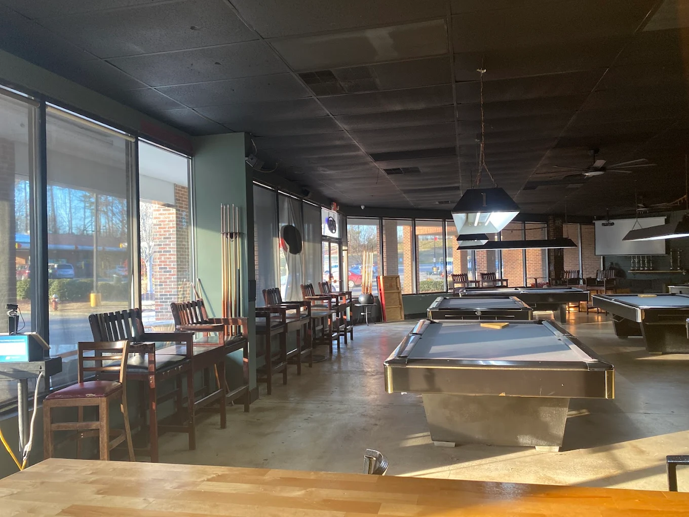 Champions Bars - NC State pool hall exterior/interior