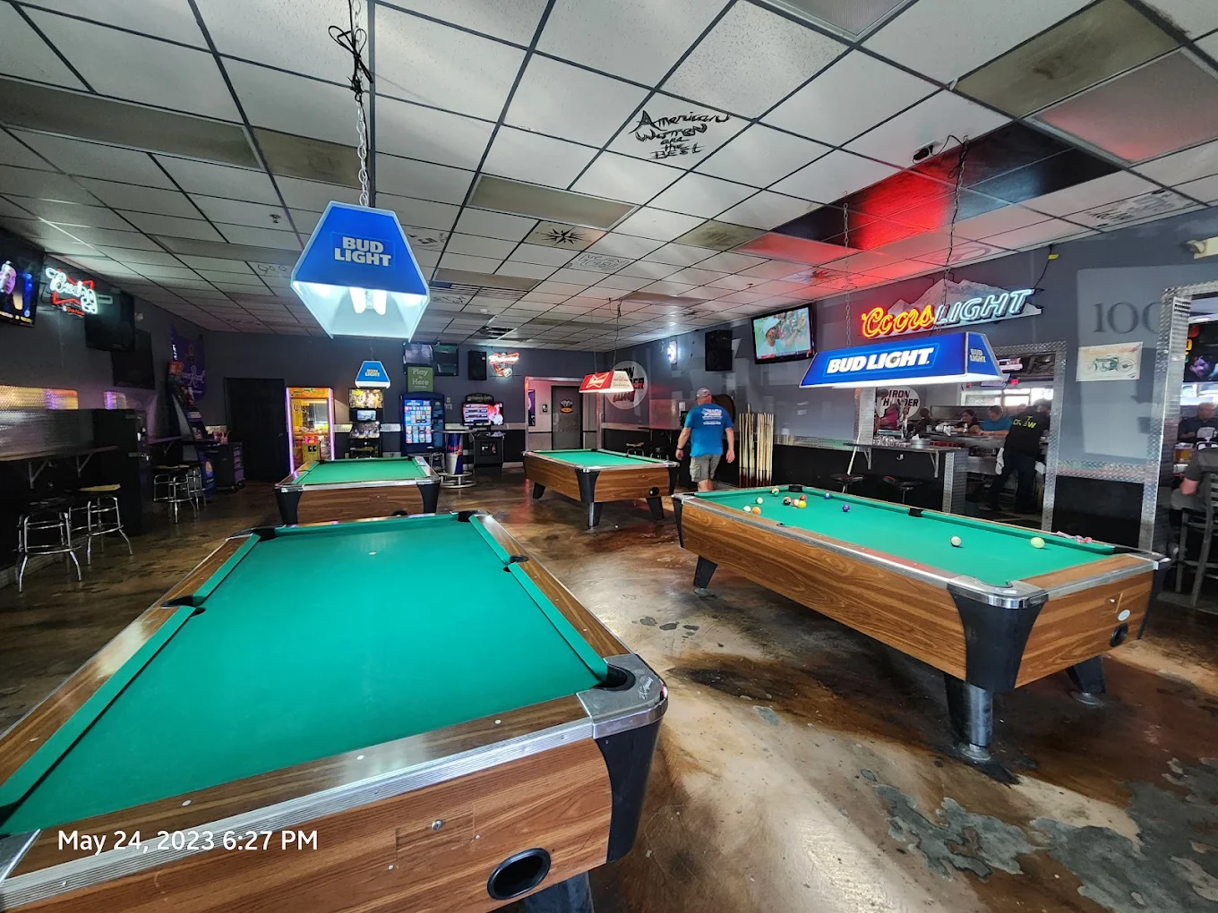 Iron Thunder Saloon and Grill pool hall exterior/interior
