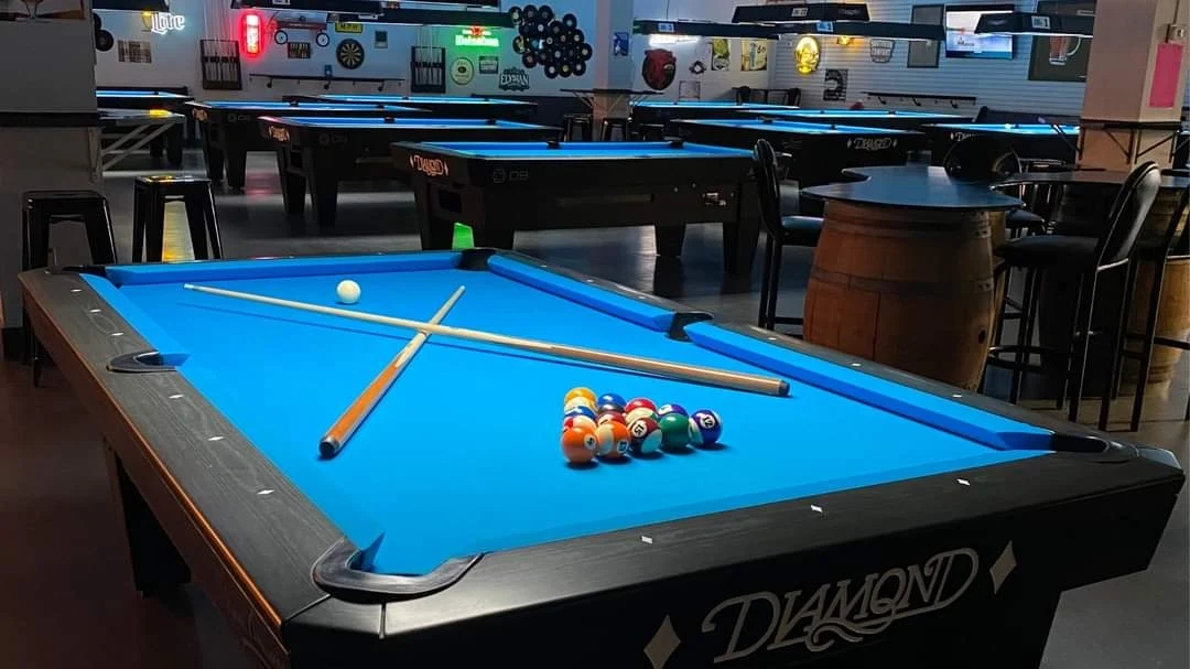 The Spot pool hall exterior/interior