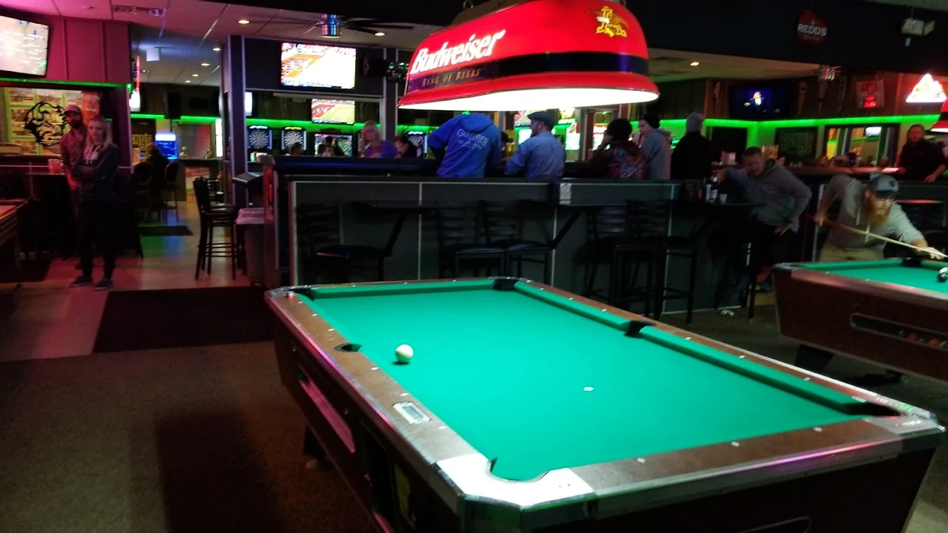 Lucky's Bar pool hall exterior/interior