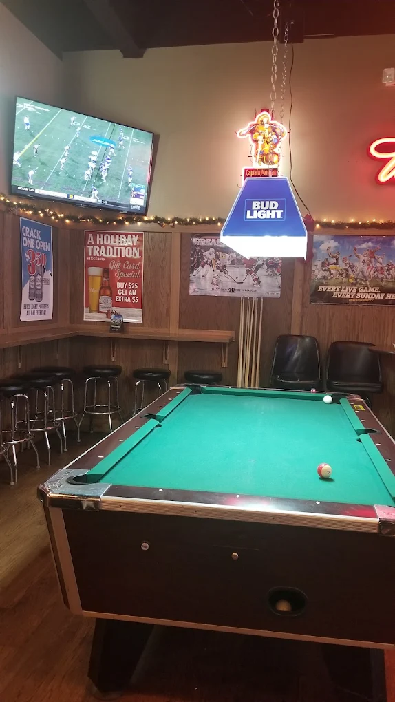 Bulldog Tap pool hall exterior/interior