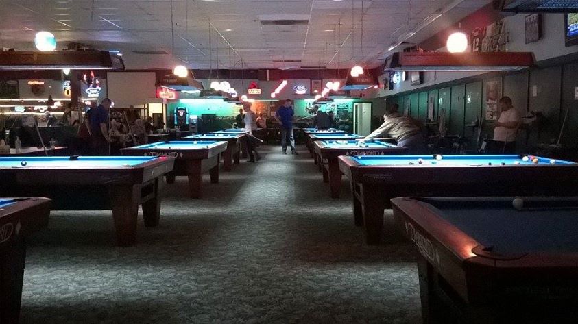 Michael's Billiards pool hall exterior/interior