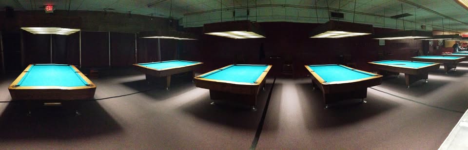 Continuous Play pool hall exterior/interior
