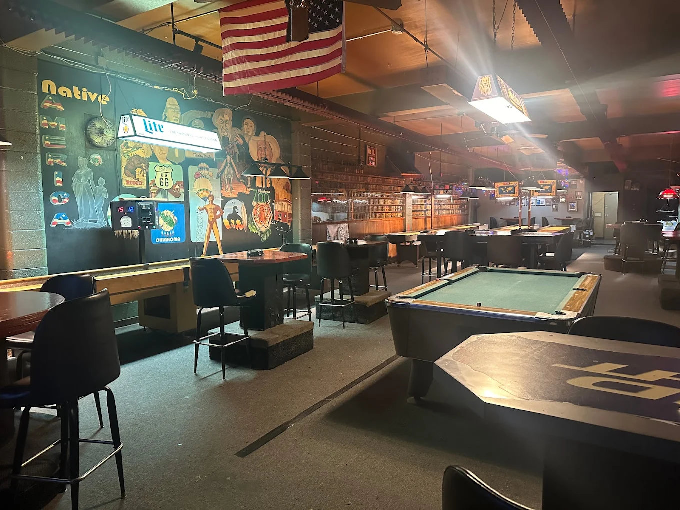 Brook Alley pool hall exterior/interior